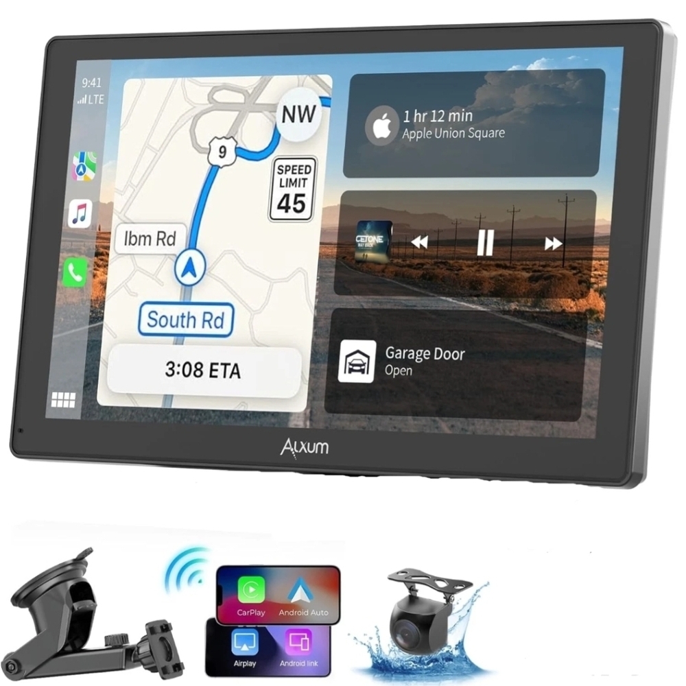 Alxum‎ Wireless CarPlay Display  Android Auto 9 inch HD Backup Camera SK6901 NEW